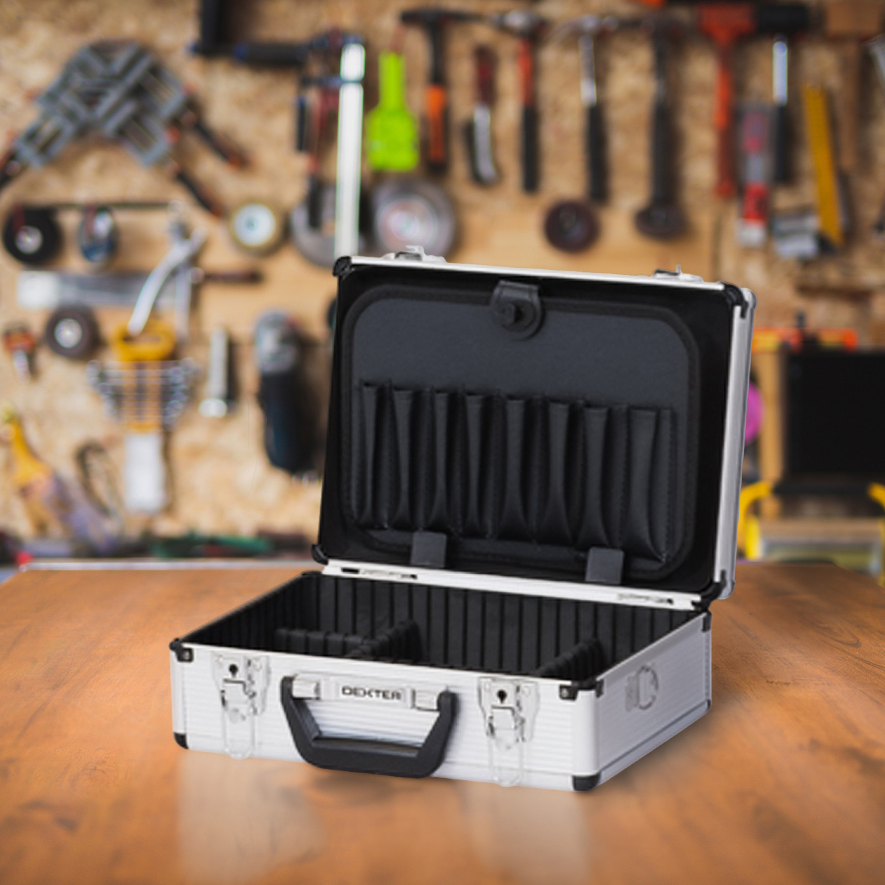 Maleta de Ferramentas Dexter 32x23x12cm 8,8L em Alumínio com