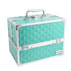 Maleta De Maquiagem Joias Vazia 6 Bandejas Com Fechadura Verde