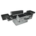 Maleta De Maquiagem Profissional Grande Com 4 Bandejas Prata