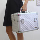 Maleta De Maquiagem Profissional Grande Com 4 Bandejas Prata