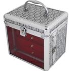 Maleta Maquiagem Cinza Escuro Jóias Cordão Anel Pulseira 3 Ga