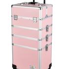 Maleta Maquiagem Joias Manicure Alumínio Abs Pel-m1033 Rosa