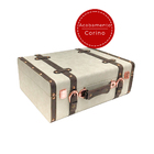 Maleta Vintage Decorativa Mala Organizadora Cor Gelo 35x25cm