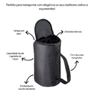 Maleta Wine Bag Porta 3 Garrafa Vinho Espumante Bolsa Sacola