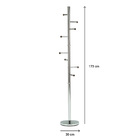 Mancebo Cabideiro Chão Metal Porta Casaco 8 Ganchos Florus