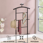 Mancebo Cabideiro Metal 4 Suportes Camisa Atrix Preto