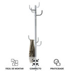 Mancebo Cabideiro Metal 8 Ganchos Mila Branco