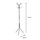 Mancebo Cabideiro Metal Para Roupas 8 Ganchos Arist Cromado