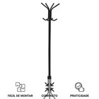 Mancebo Cabideiro Metal Para Roupas 8 Ganchos Arist Preto