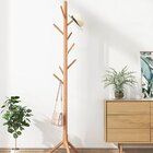 Mancebo De Madeira Para Pendurar Roupas Com 8 Ganchos 175cm