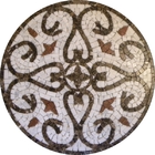 Mandala De Piso Mosaico Marmore Volute R362 - 90 Cm