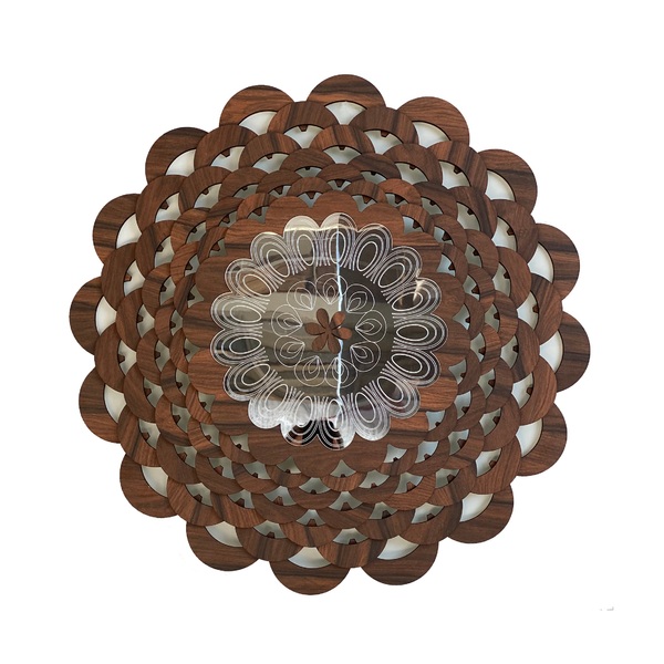 Mandala Decorativa Ambiente Sala Quarto 45x45cm 38149 Marrom