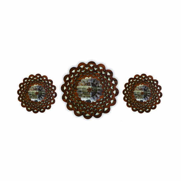 Mandala Decorativa Ambiente Sala Quarto Kit 3 Pçs 38168 Marrom