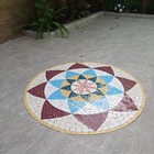 Mandala Indiana I Piso Mosaico Ceramico - 150cm