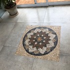 Mandala Indiana Piso Mosaico Estrela Do Oriente - 100cm