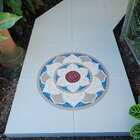 Mandala Indiana Piso Mosaico Lótus Iii Cerâmico - 100cm