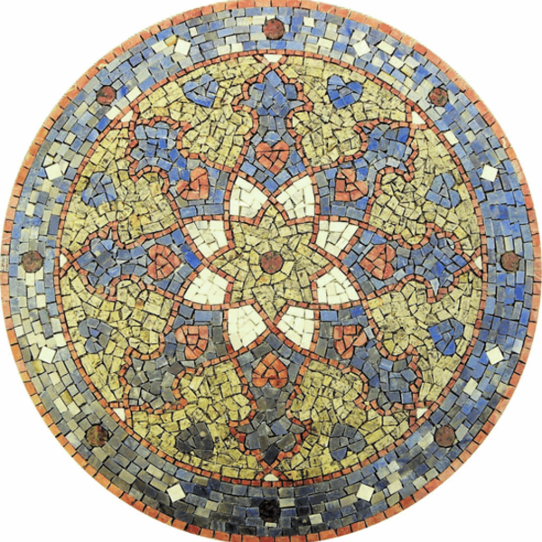 Mandala Indiana Piso Mosaico Noite Árabe - 80cm
