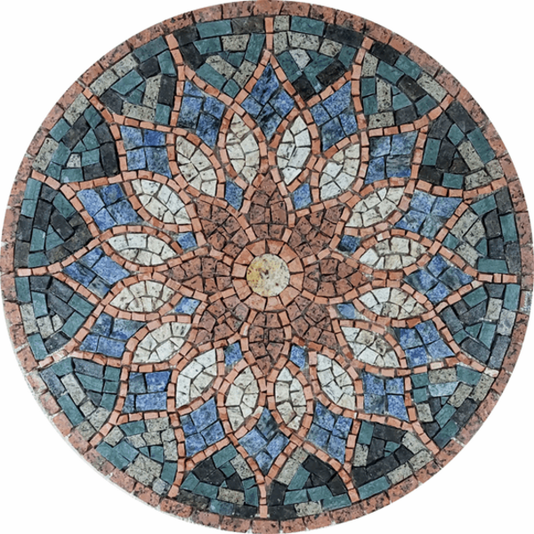 Mandala Indiana Piso Mosaico Vitral Árabe - 150cm