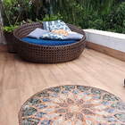 Mandala Indiana Piso Mosaico Vitral Árabe - 60cm