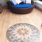 Mandala Indiana Piso Mosaico Vitral Árabe - 80cm