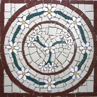 Mandala Mosaico Floral  Venezia Cerâmico Quadrado - 100cm