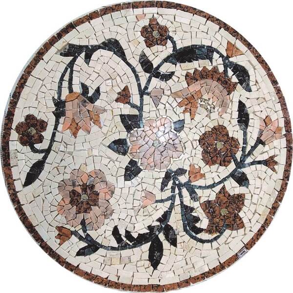 Mandala Mosaico Floral Fantasia Redondo - 80cm