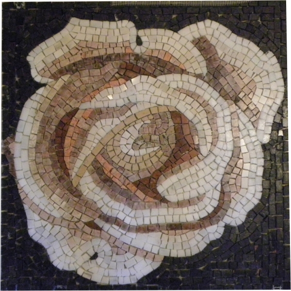 Mandala Mosaico Floral Rosa Branca I - 120cm