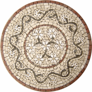 Rosone Fiore E Margherita In Terracotta – 2 Pannelli Murali Fatti A Mano, Diametro 18 Cm, Made In Italy