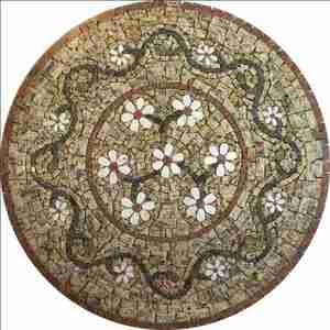Pannelli Decorativi In Terracotta Fatti A Mano - 2 Pezzi, Rosone Fiore E Margherita, Made In Italy