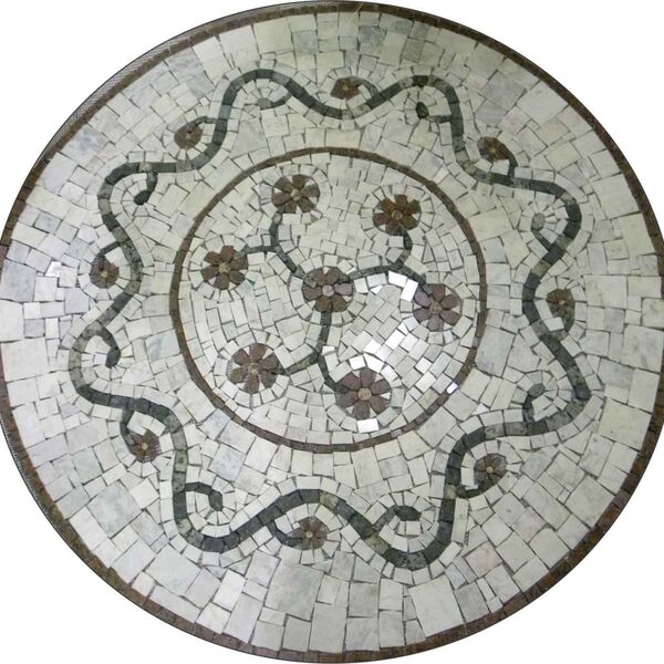 Mandala Mosaico Floral Rosone Fiorellini Veronesi Iii Fundo M