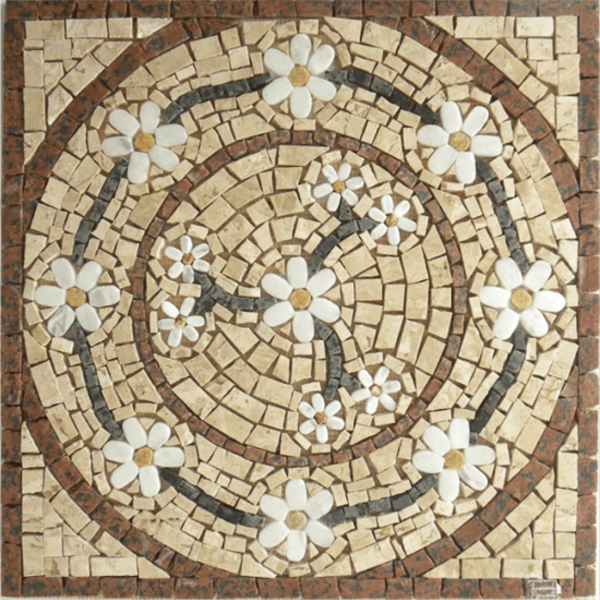 Mandala Mosaico Floral Rosone Venezia Quadrado - 130cm