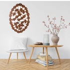 Mandala Oval Flores Aço Galvanizado 54x80cm - Preto