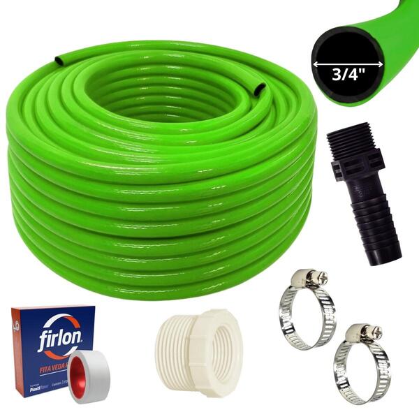Mangueira 25m Para Bomba D'água 3/4" + Adaptador Com Rosca +