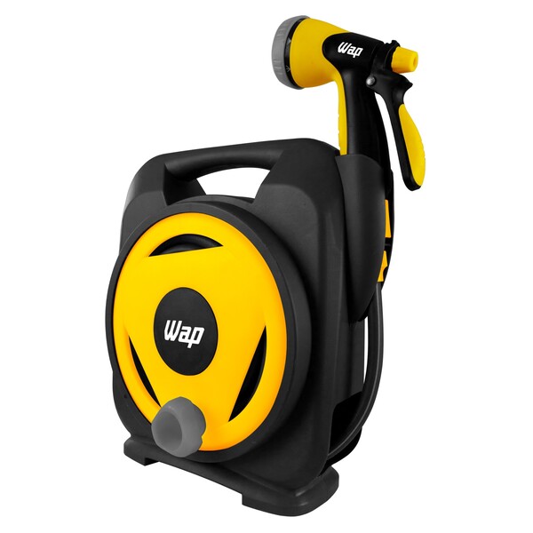 Mangueira com Enrolador de Plástico, Metal e Borracha de Parede 20m² Wap