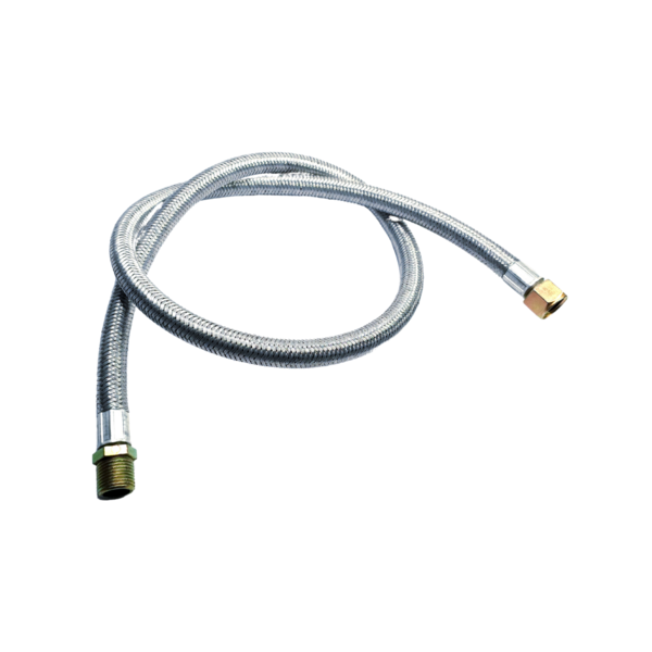 Mangueira De Gás 1,20m 1/2" Malha De Aço Para Fogão Forno E Cooktop