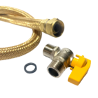 Mangueira De Gás 1m 1/2" + Adaptador 90º E Válvula De Bloquei