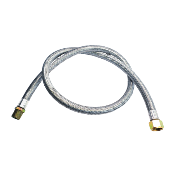 Mangueira De Gás 1m 1/2" Malha De Aço Para Fogão Forno E Cooktop