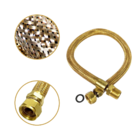 Mangueira De Gás 60cm 1/2" + Adaptador 90º E Válvula De Bloqu