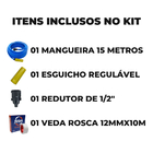 Mangueira De Jardim 15m Metros Reforçada Chata Antitorção + F