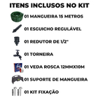 Mangueira De Jardim 15m Metros Reforçada Trançada + Torneira