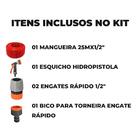 Mangueira De Jardim 25m Metros + Esguicho Hidropistola + Enga