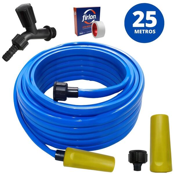 Mangueira De Jardim 25m Metros Reforçada Chata Antitorção + T