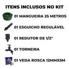 Mangueira De Jardim 25m Metros Reforçada Trançada + Torneira