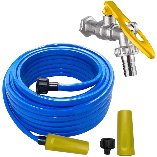 Mangueira De Jardim 30m Metros Reforçada Chata + Torneira De