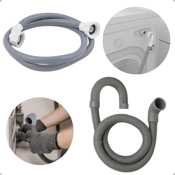 Mangueira Entrada + Saída 3m Máquina De Lavar + Curva