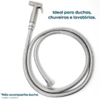 Mangueira Flexível 1 Metro E 80cm Inox 304 Engate 1/2 Quente