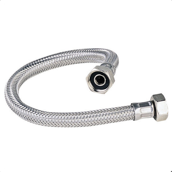 Mangueira Flexível 50cm 1/2 Polegada Aço Inox Engate Fêmea X