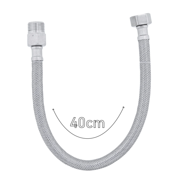 Mangueira Flexível Para Água Inox 1/2" 40cm Del Metais