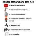 Mangueira Jardim 25m + Esguicho Hidropistola + Engate Rápido