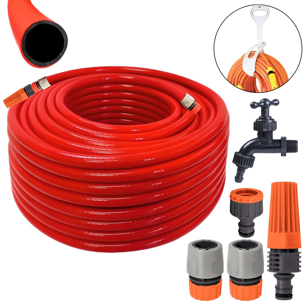 Mangueira Jardim 25m +suporte Alça + Esguicho+engate Rapido +